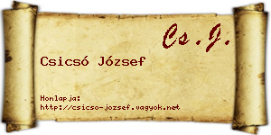 Csicsó József névjegykártya